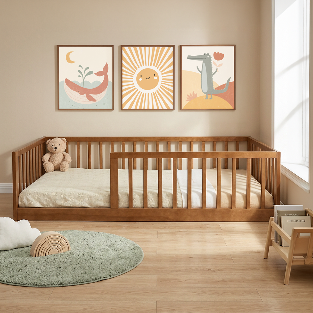 Peuterbed Colorfull Home Vloerbed 70x140 Walnut null_2