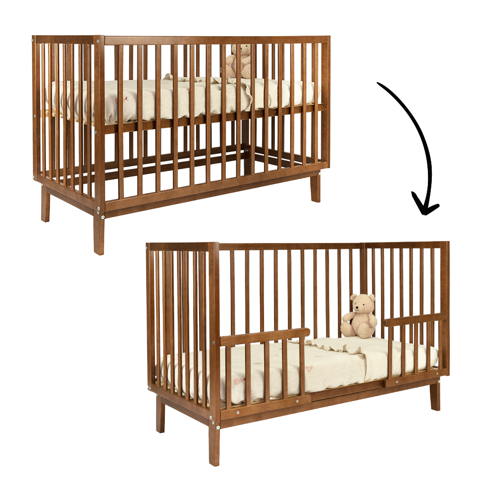 Babykamer Lauren + Sienna (Meegroei Ledikant Lauren Walnut 60x120 + Commode Grande Sienna Walnut + Smrt. Cloudy Matras) null_3