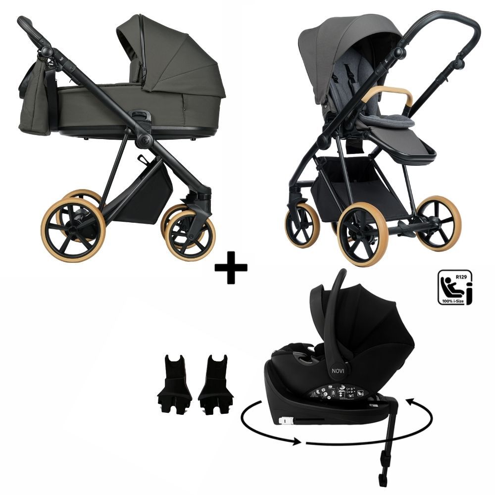 Kinderwagen ROAN IVI 2.0 Vintage Sicilian Olive met Autostoel Novi Jacky Pro 360° V2 & Base en Adapterset null_1