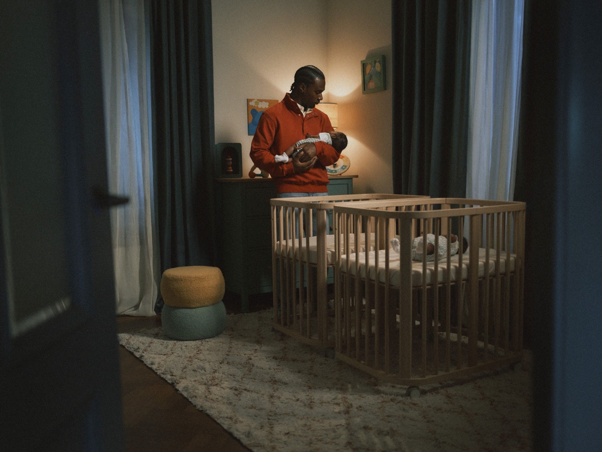 Set | Mini Bed Stokke® Nighti™ Vanilla White Incl. Matras Mini, Wieltjes en Hoeslaken null_7