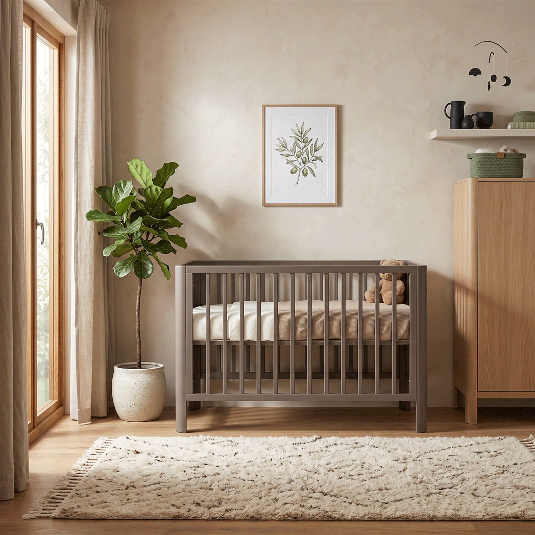 Set | Ledikant Novi Philou (Ronde Hoek) 60x120 BonBon met Matras & Hoeslakens (2st) null_8