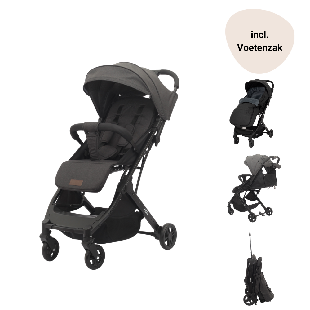 Buggy Novi Travel Go Black Melange met Voetenzak null_1