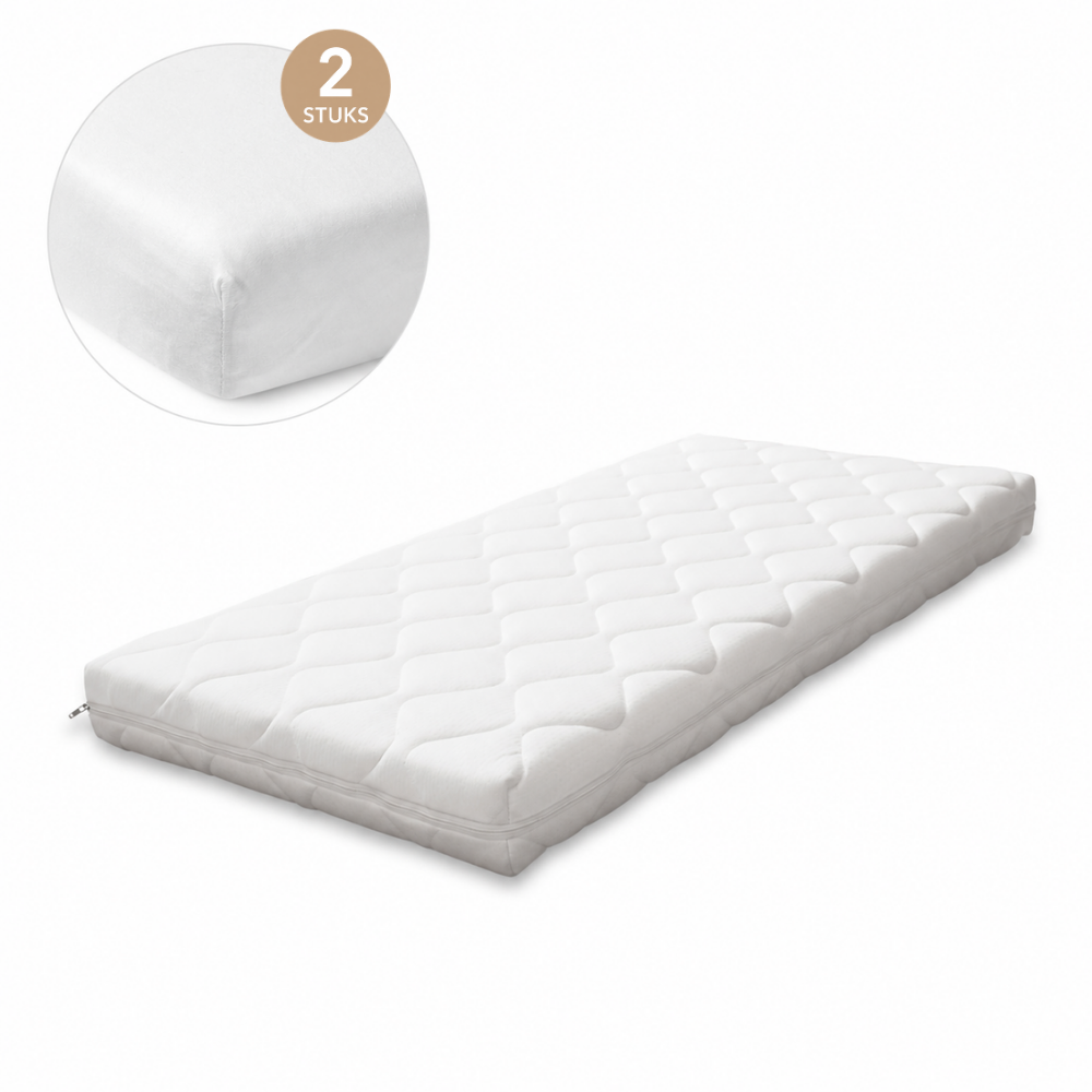 Set | Matras Ledikant smrt. Cloudy 60x120 & Hoeslakens (2st) null_1