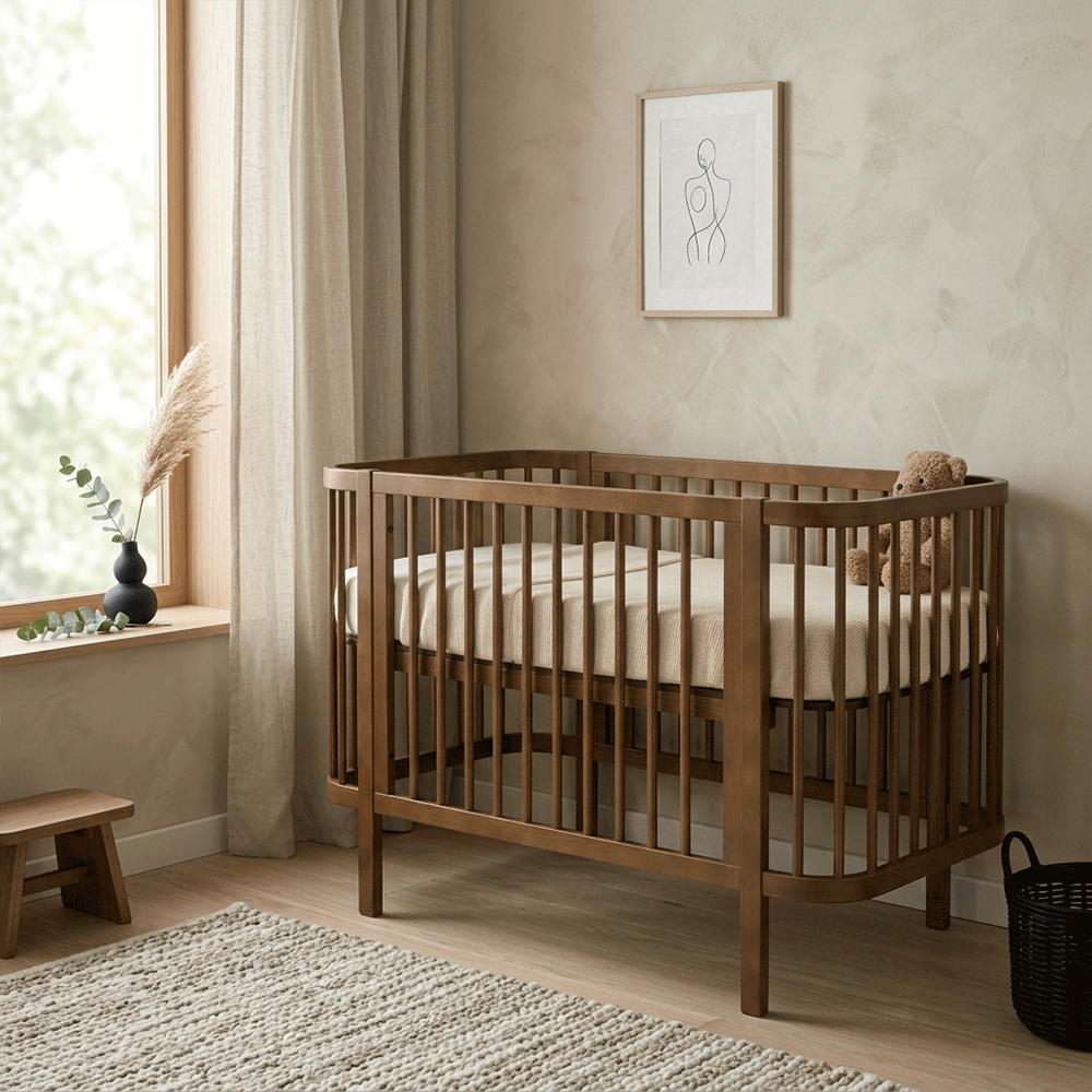 Babykamer Kira + Sienna (Meegroei Ledikant Kira Walnut 60x120 + Commode Grande Sienna Walnut + Smrt. Cloudy Matras) null_21
