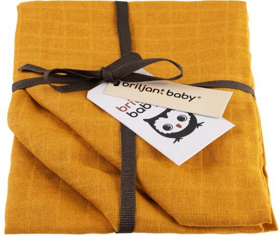 9-delige Hydrofiel Set Briljant Baby Uni Oker (Luiers + Washandjes + Monddoekjes) null_5