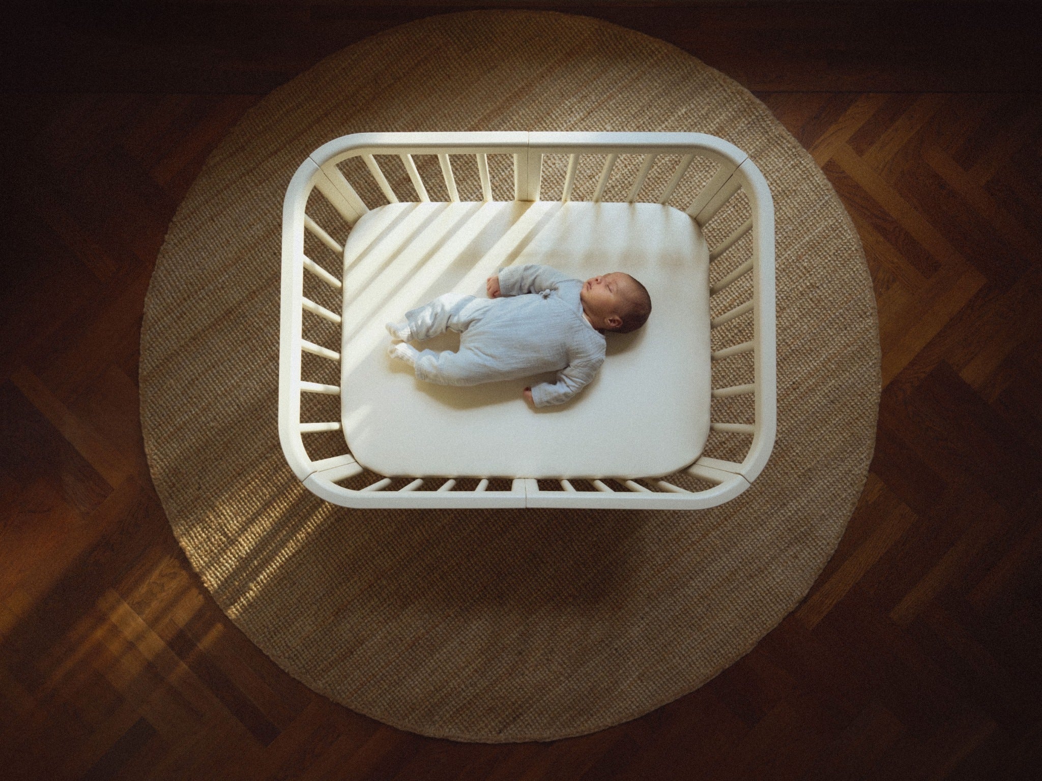 Set | Mini Bed Stokke® Nighti™ Vanilla White Incl. Matras Mini, Wieltjes en Hoeslaken null_6