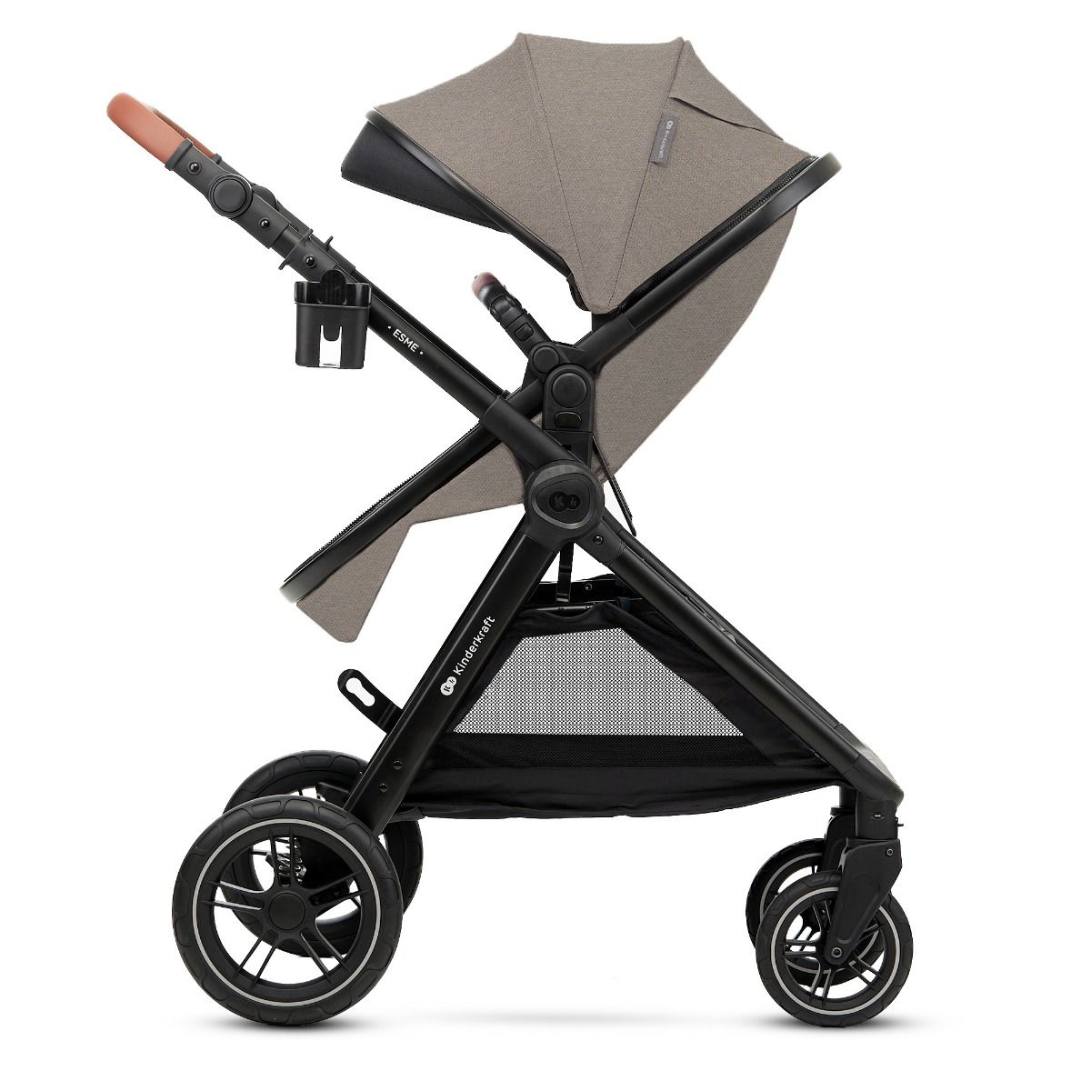 Kinderwagen Kinderkraft Esme V2 3-in-1 Sand Beige Total Package Deal incl. Autostoel, Adapterset, Kinderstoel & Co-Sleeper null_4
