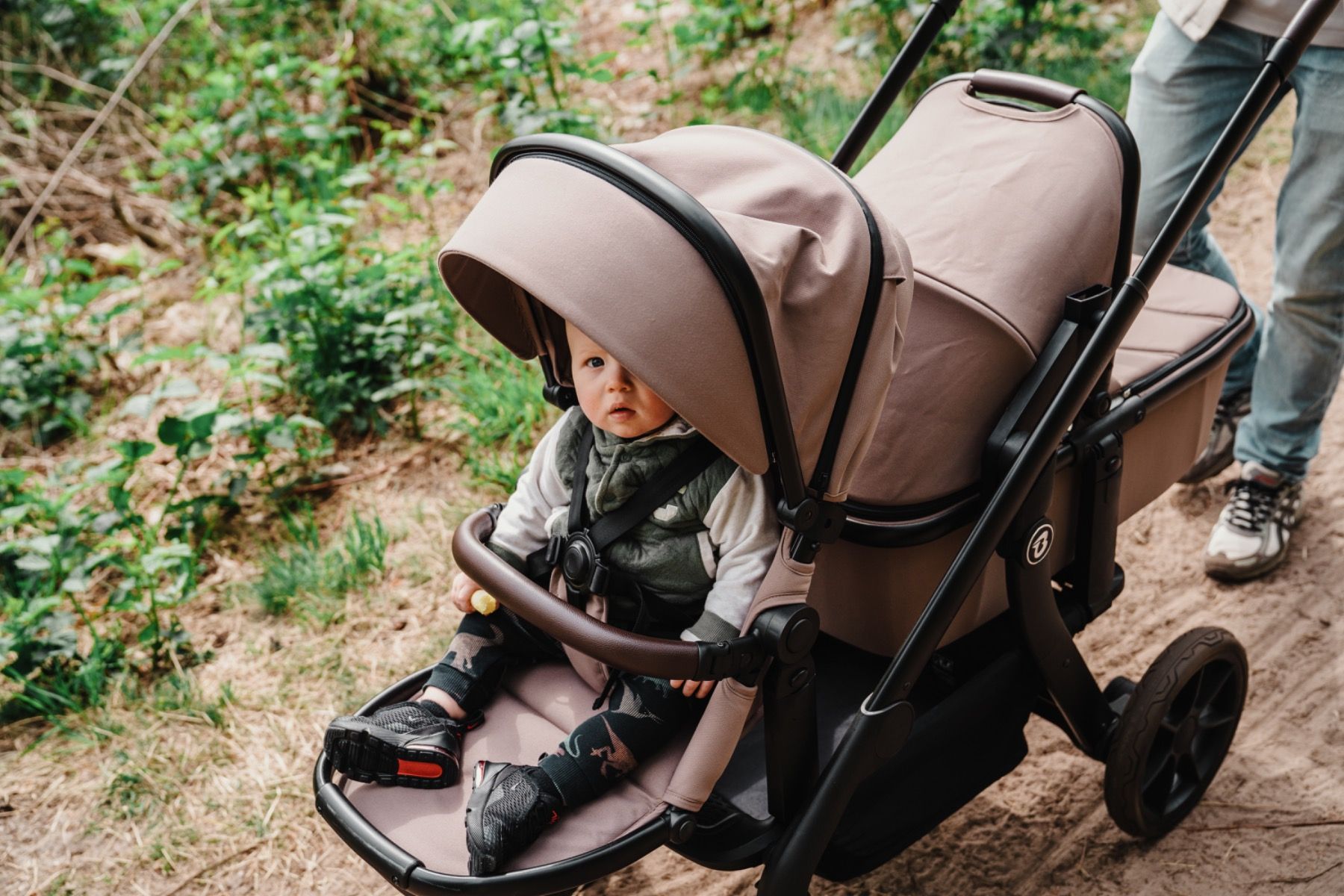 Duo Kinderwagen Titanium Baby Solid Pollux Lush Black met Reiswieg null_15