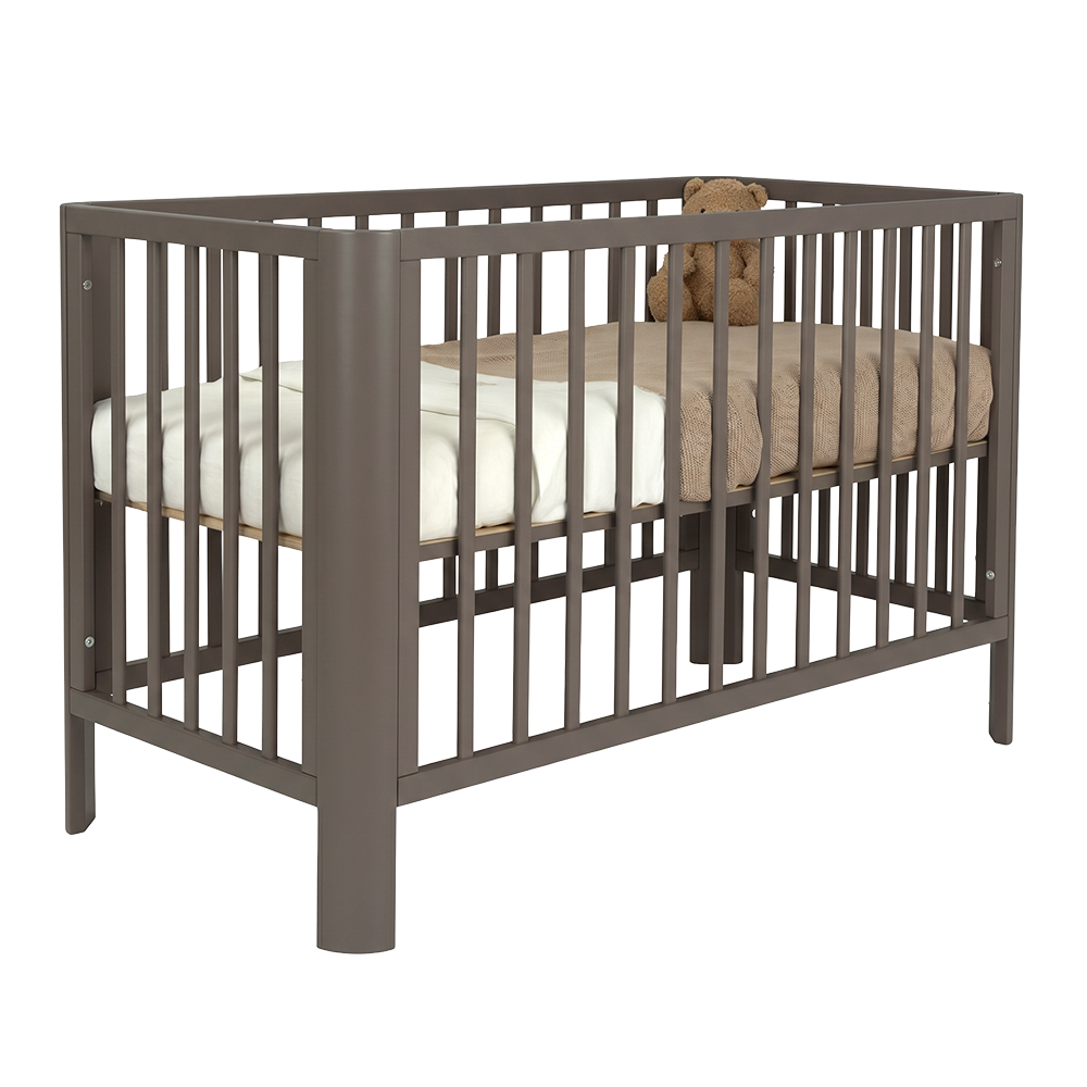 Set | Ledikant Novi Philou (Ronde Hoek) 60x120 BonBon met Matras & Hoeslakens (2st) null_2