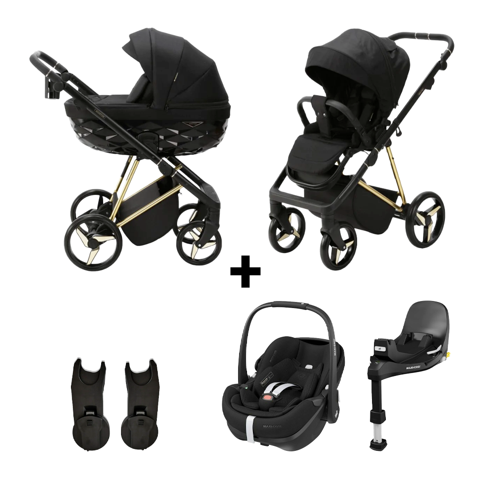 Kinderwagen Adamex Quantum Black + Autostoel Maxi-Cosi Pebble Pro2 en Base Slide Tech null_1