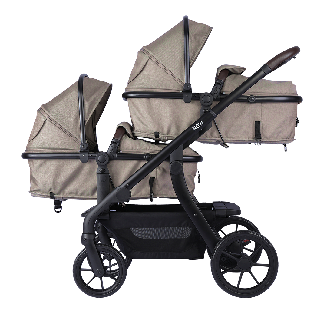 Kinderwagen Novi Pacific Premium Duo Solid Hazel + Autostoel Joy Pro Glide 360° & Base null_8