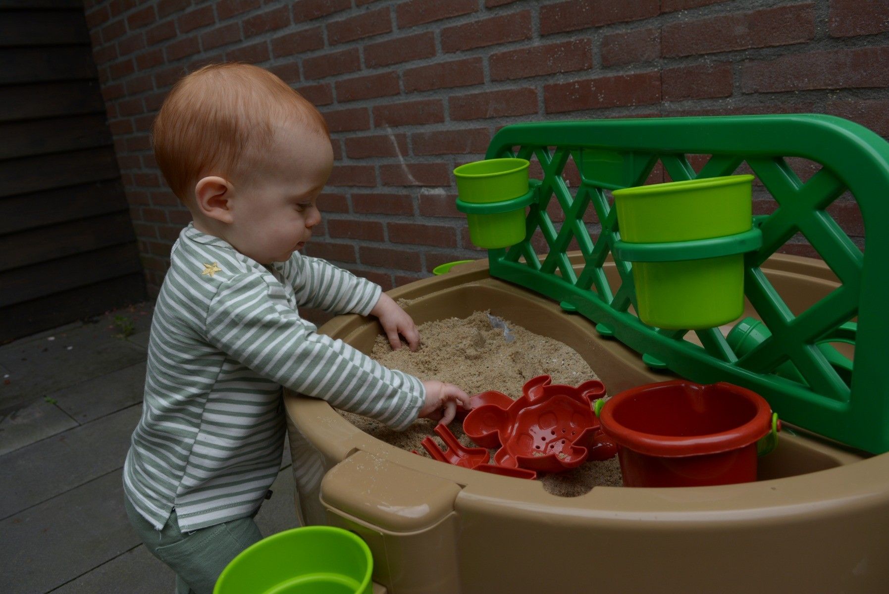 Set | Water, Zand & Activiteiten Tafel + Glijbaan Dolu Brown/Green/Blue null_10