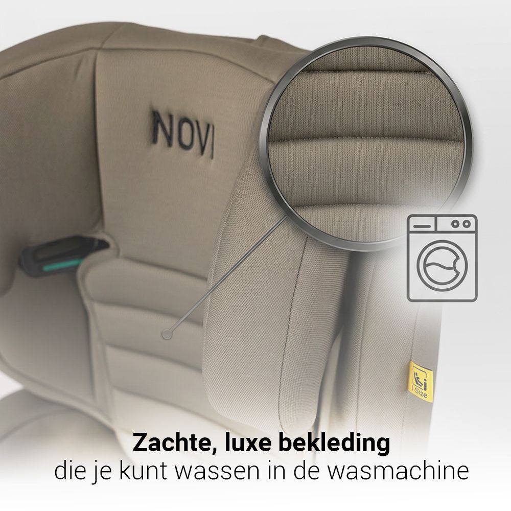 Set | Novi James Premium i-Size Gordel Dark Taupe met Organizer, Stoelbeschermer en Baby on Board Knuffel null_4