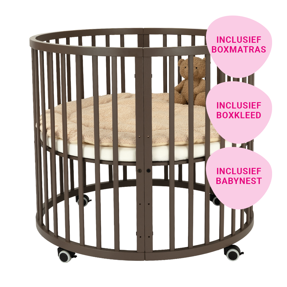 Set | Box Novi Mila Rond BonBon Incl. Boxmatras, Boxkleed en Babynest null_1
