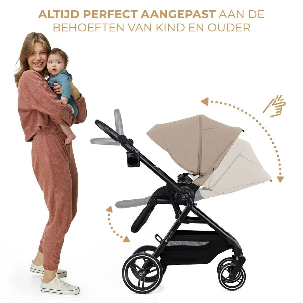 Kinderwagen Kinderkraft Yoxi 2 in 1 Sand Beige + Autostoel Jacky V2 Pro 360° & Base null_14