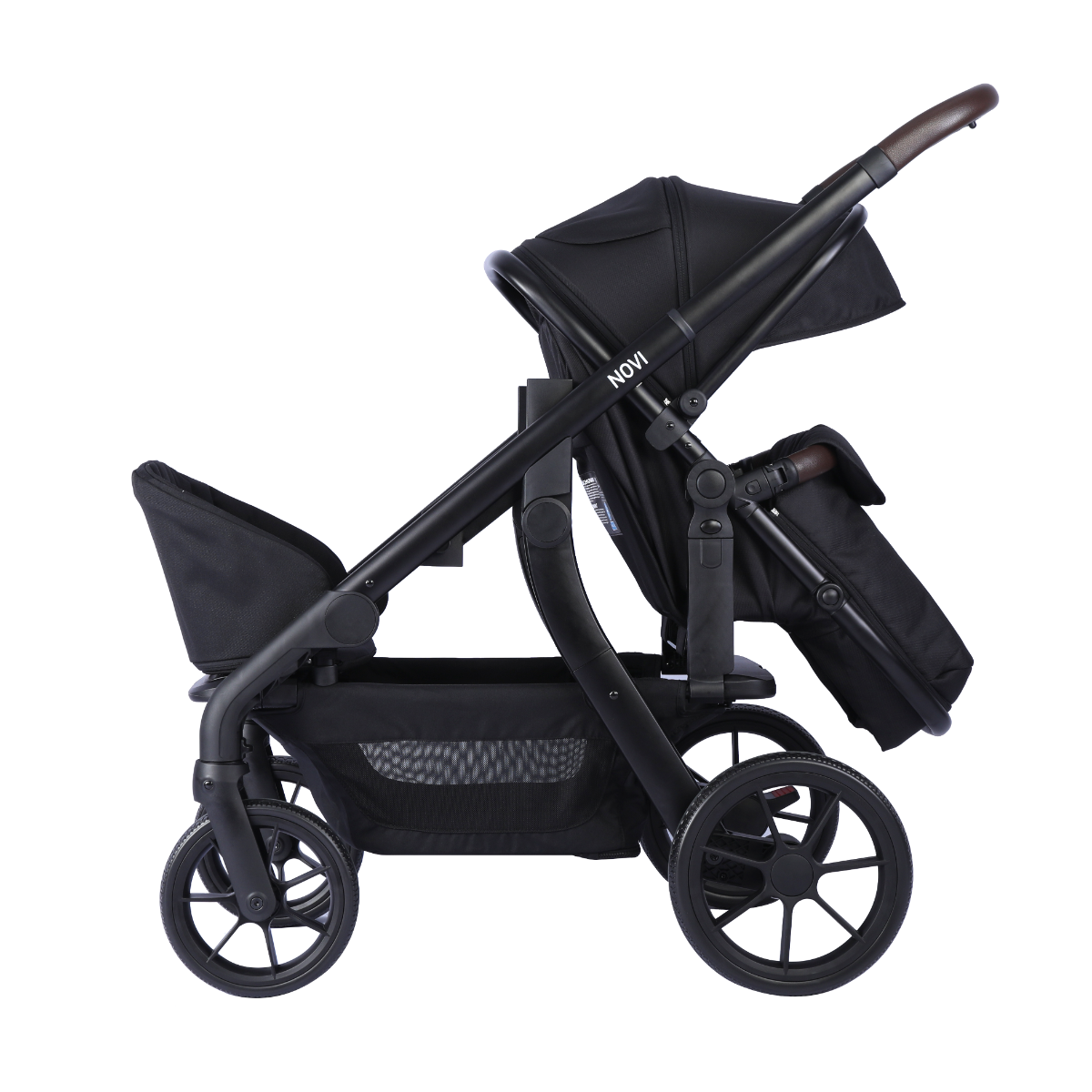 Kinderwagen Novi Pacific Premium Duo Solid Black + Autostoel Joy Pro Glide 360° & Base 2 st. null_12