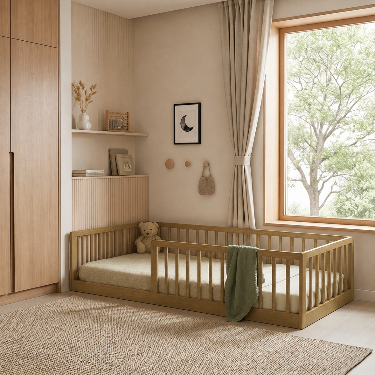 Peuterbed Colorfull Home Vloerbed 80x160 Amber Oak null_2