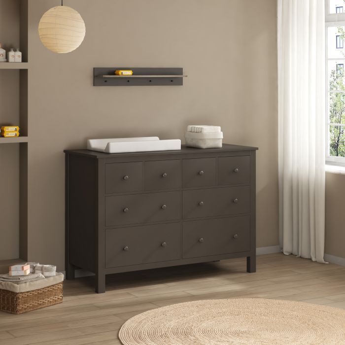 Babykamer (Ledikant Philou BonBon + XL-Commode Bretagne Chocolate) met Matras & Hoeslakens (2st) null_12