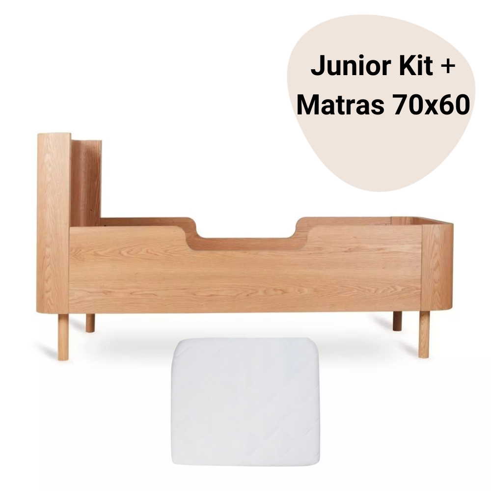 Junior Kit Quax Yume Natural Ash met Matras Kit 70x60 Wit null_1