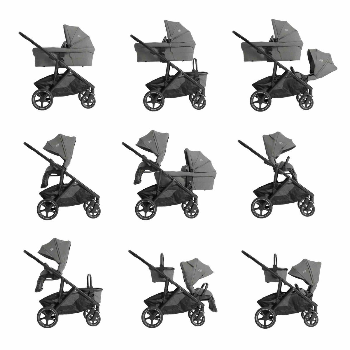 Kinderwagen Joie Signature Versiti Evergreen met Autostoel Joy Glide 360° All Black & Base null_14
