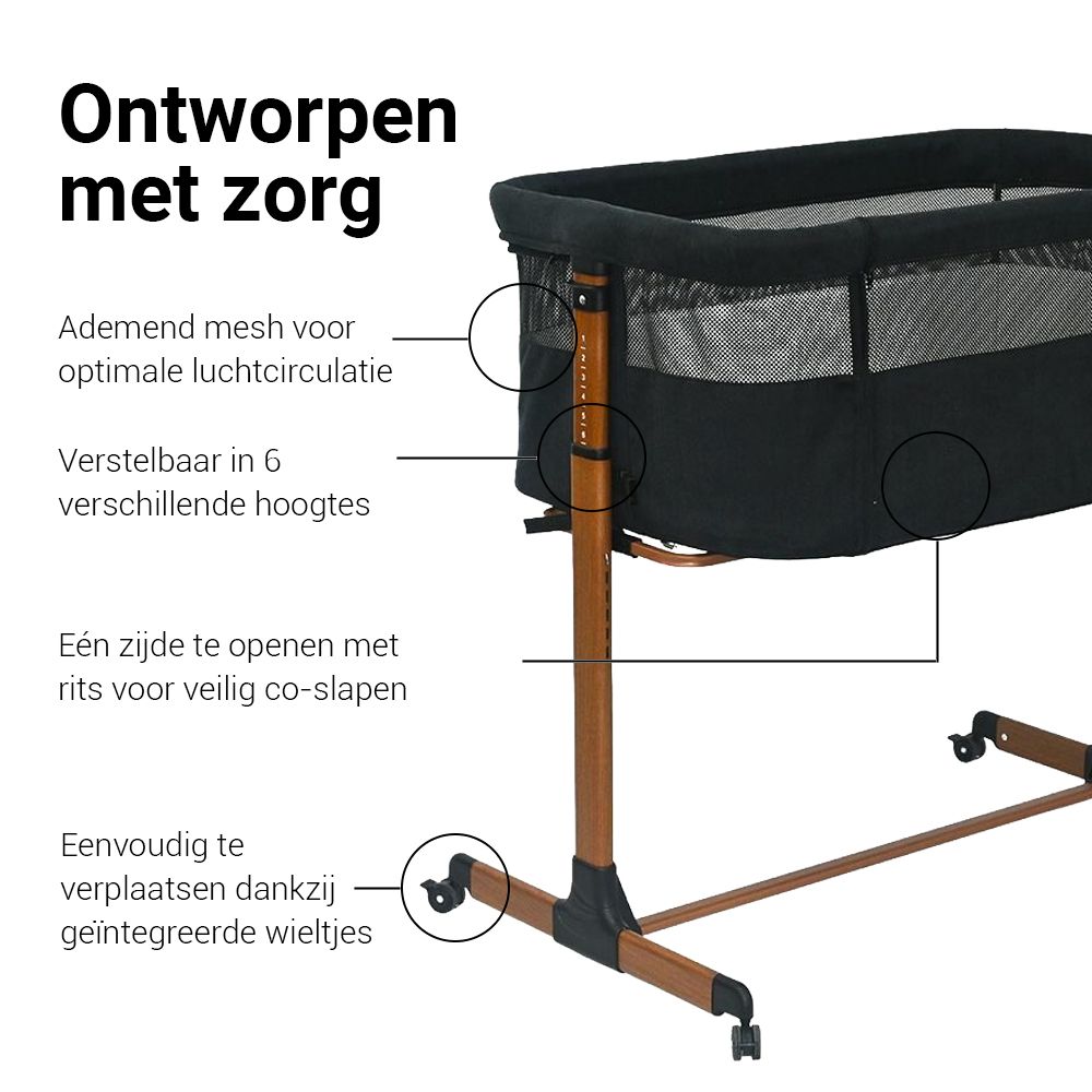 Co-Sleeper Novi Goodnight Premium Walnut/Brilliant Black null_3