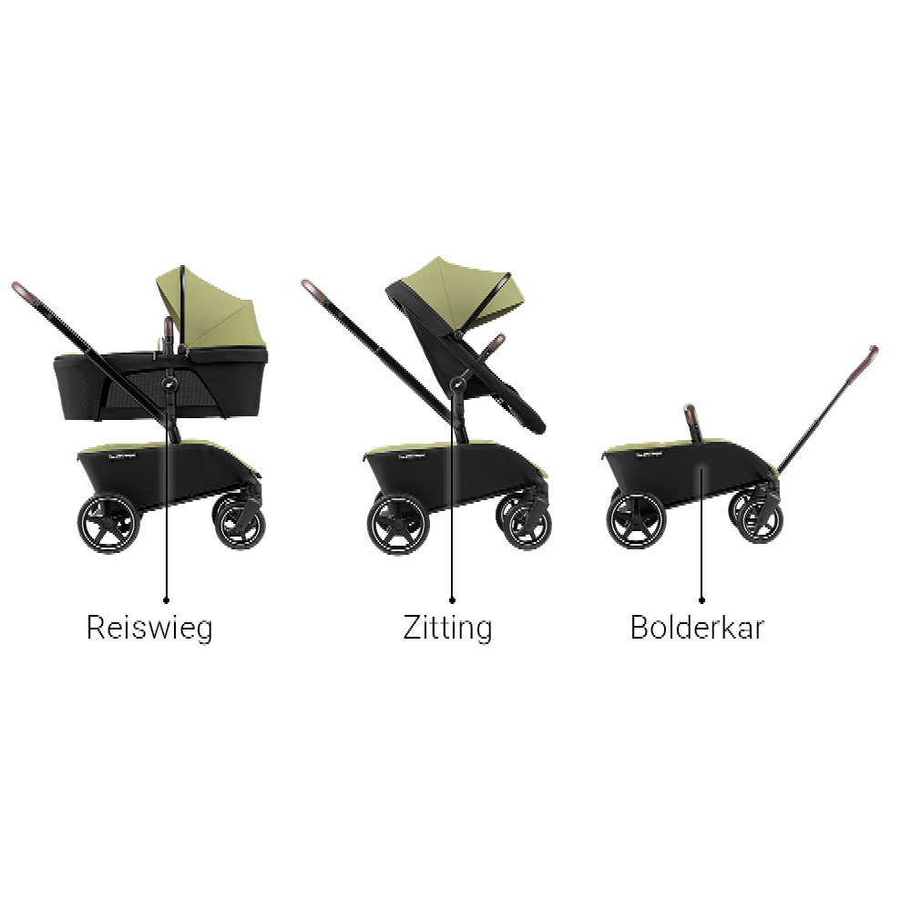 Kinderwagen The Jiffle Green + Autostoel Maxi-Cosi Pebble Pro2 360° Pro2 Slide Tech & Accessoires + GRATIS Bolderkarzitje & Voetenzak null_3