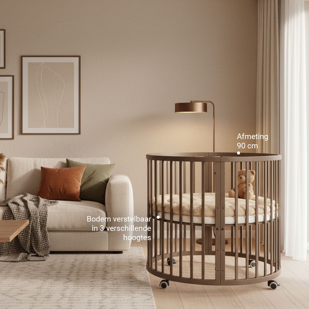 Set | Box Novi Mila Rond BonBon Incl. Boxmatras, Boxkleed en Babynest null_3