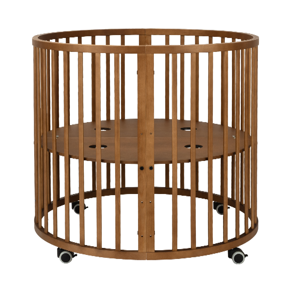 Set | Box Novi Mila Rond Walnut Incl. Boxmatras, Boxkleed en Babynest null_5