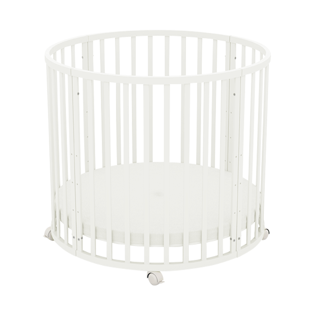 Set | Box Novi Mila Rond White Incl. Boxmatras, Boxkleed en Babynest null_8