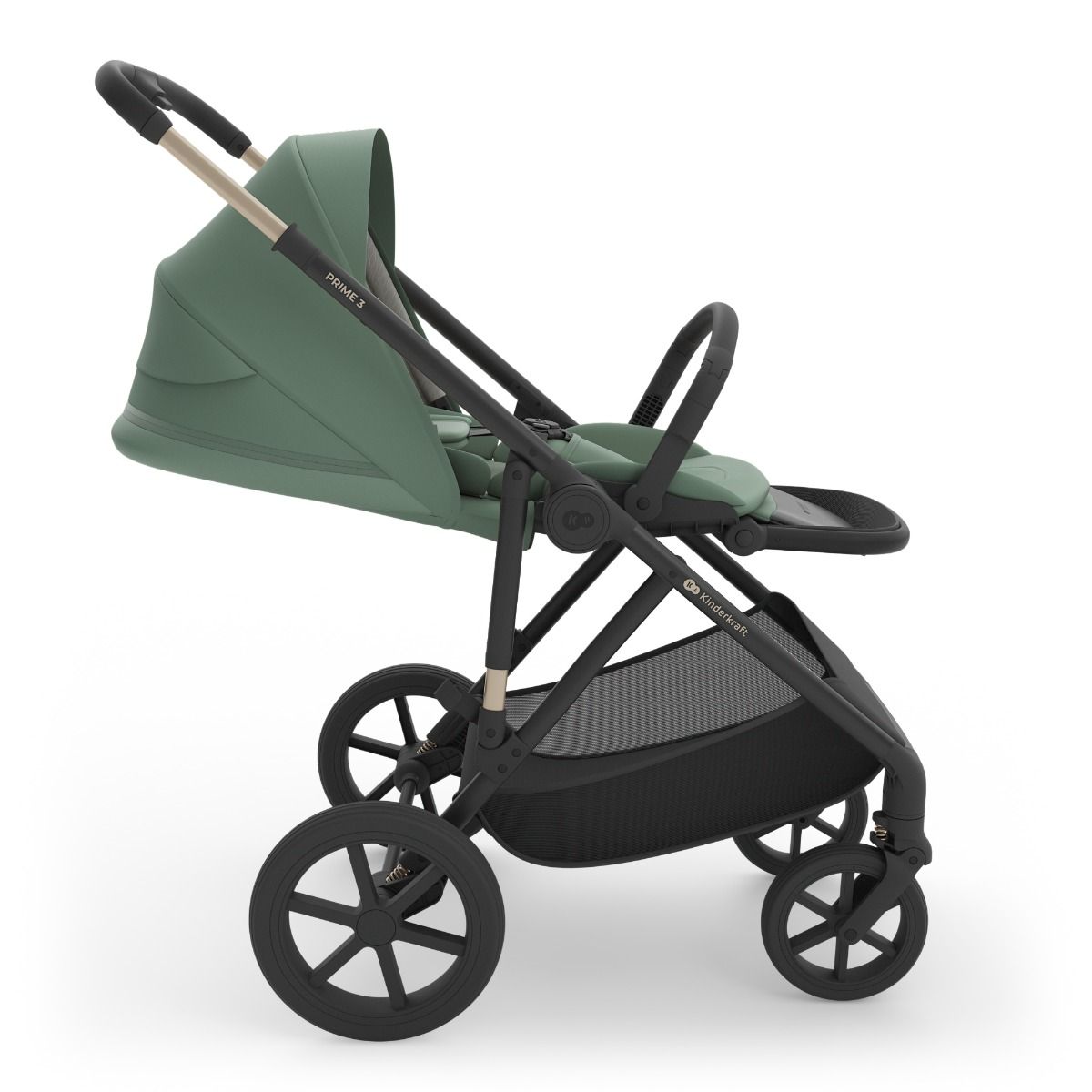 Kinderwagen Kinderkraft Prime3 Dark Green Total Package Deal incl. Autostoel, Base, Kinderstoel & Co-Sleeper null_7