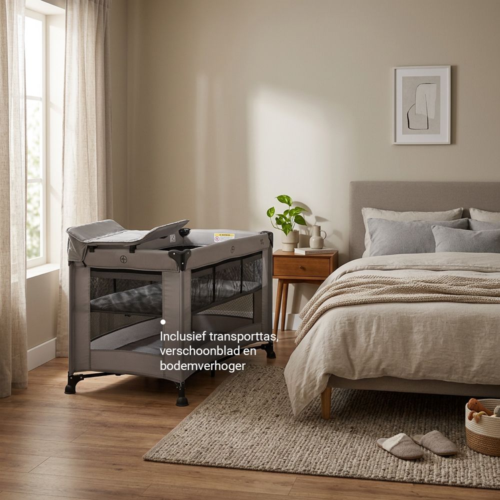 Set | Campingbed Novi Kiki Luxe Sandy Grey + Accessoires null_3