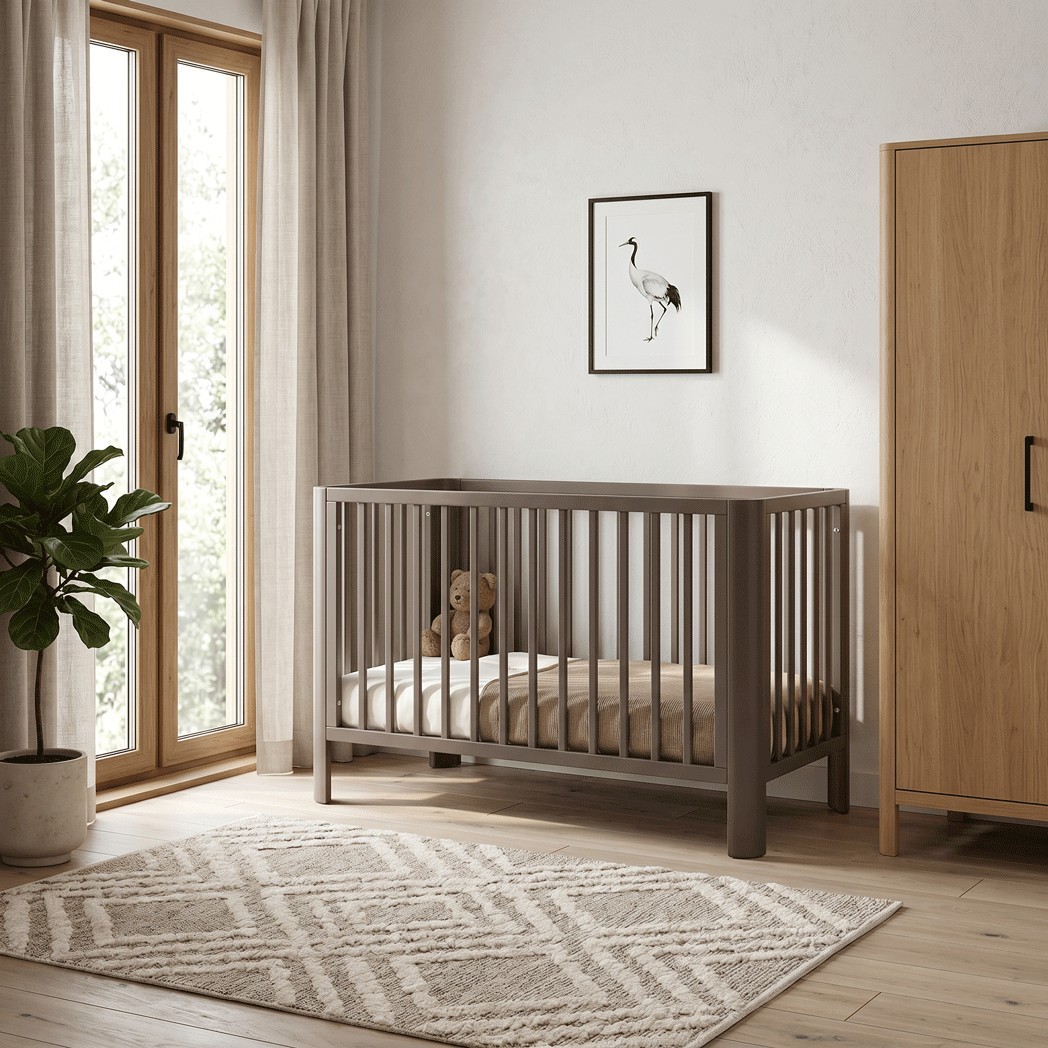 Set | Ledikant Novi Philou (Ronde Hoek) 60x120 BonBon met Matras & Hoeslakens (2st) null_9