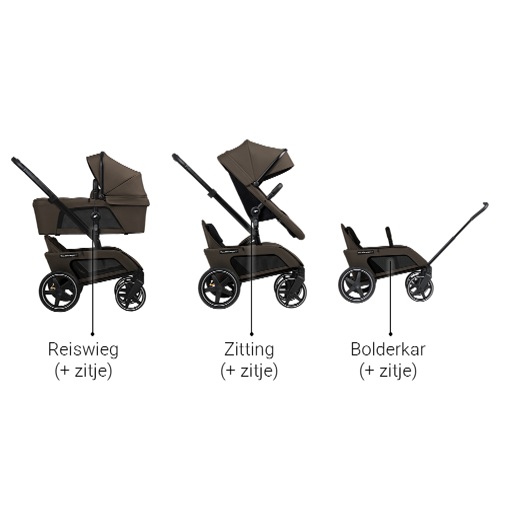 Set | Kinderwagen The Jiffle Wagon 2+ Plus Oak + GRATIS Bolderkar- en Duozitje null_2