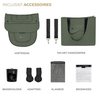 Kinderwagen Kinderkraft Yoxi 2-in-1 Mystic Green Total Package Deal incl. Autostoel, Base, Kinderstoel & Co-Sleeper null_8