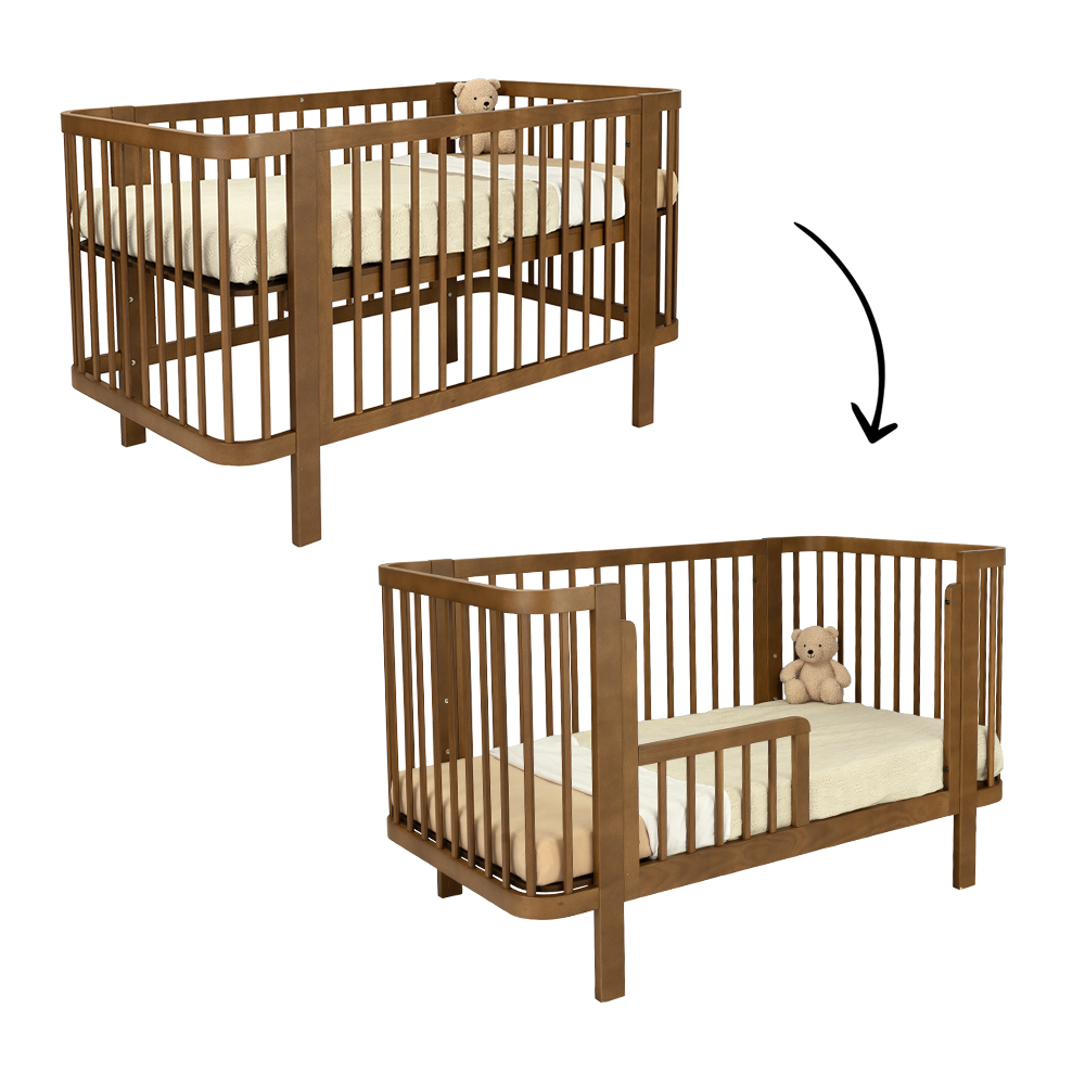 Meegroei Ledikant Novi Klara Incl. Bedzijde 70x140 Walnut null_1