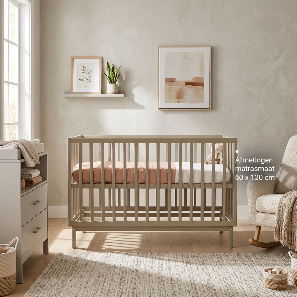 Babykamer Bretagne + Lauren Sand (Meegroei Ledikant + XL-Commode) null_7
