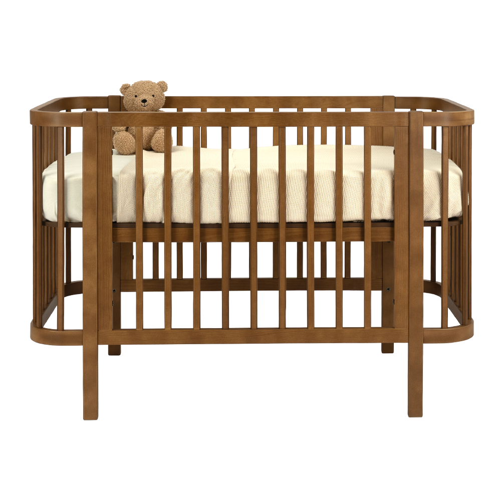 Babykamer Kira + Sienna (Meegroei Ledikant Kira Walnut 60x120 + Commode Grande Sienna Walnut + Smrt. Cloudy Matras) null_6
