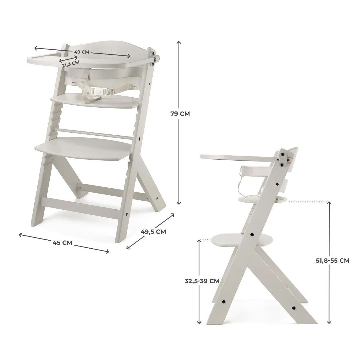 Kinderstoel Kinderkraft Enock 3-in-1 Beige met Bouncer & Adapterset null_3
