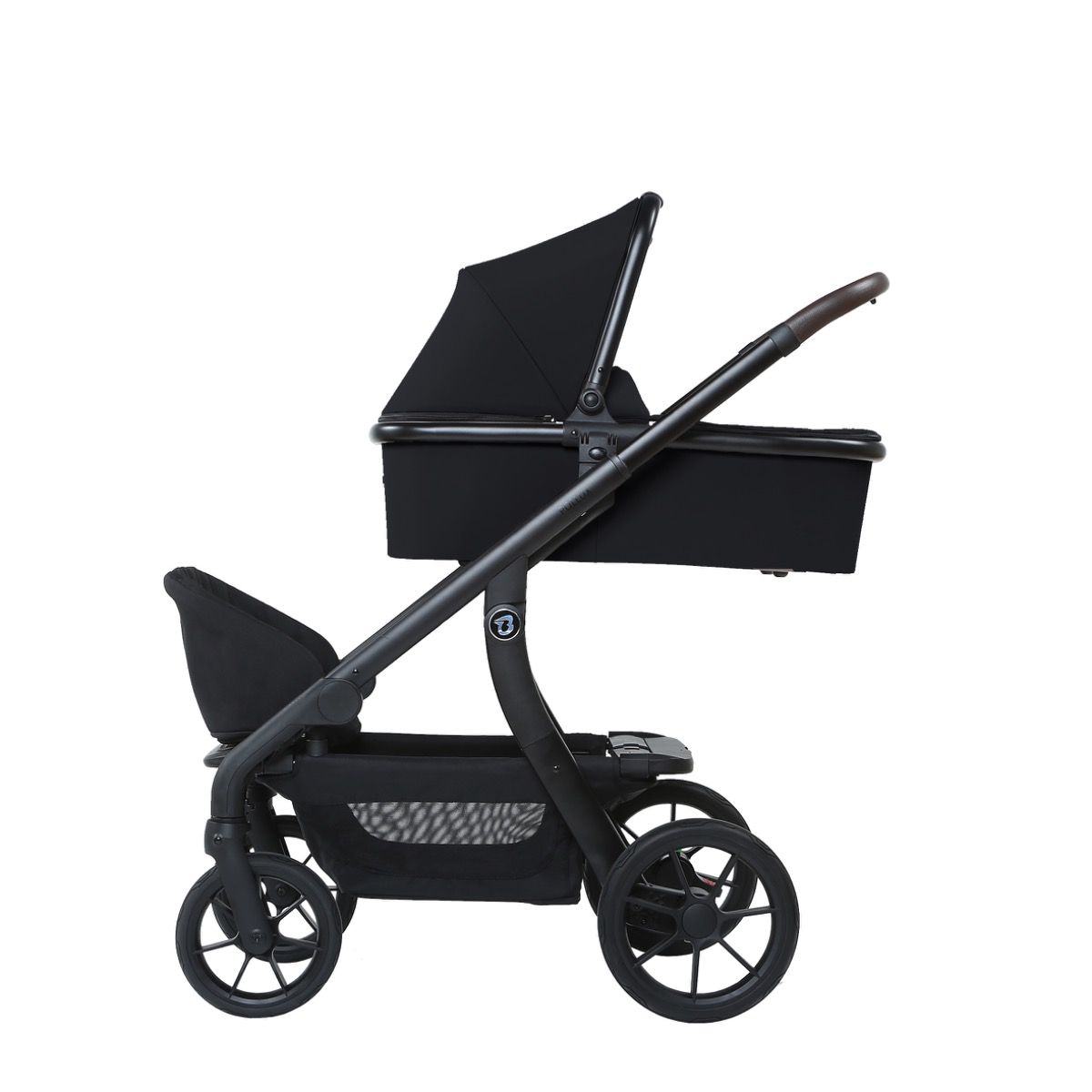 Duo Kinderwagen Titanium Baby Solid Pollux Lush Black met Reiswieg null_6