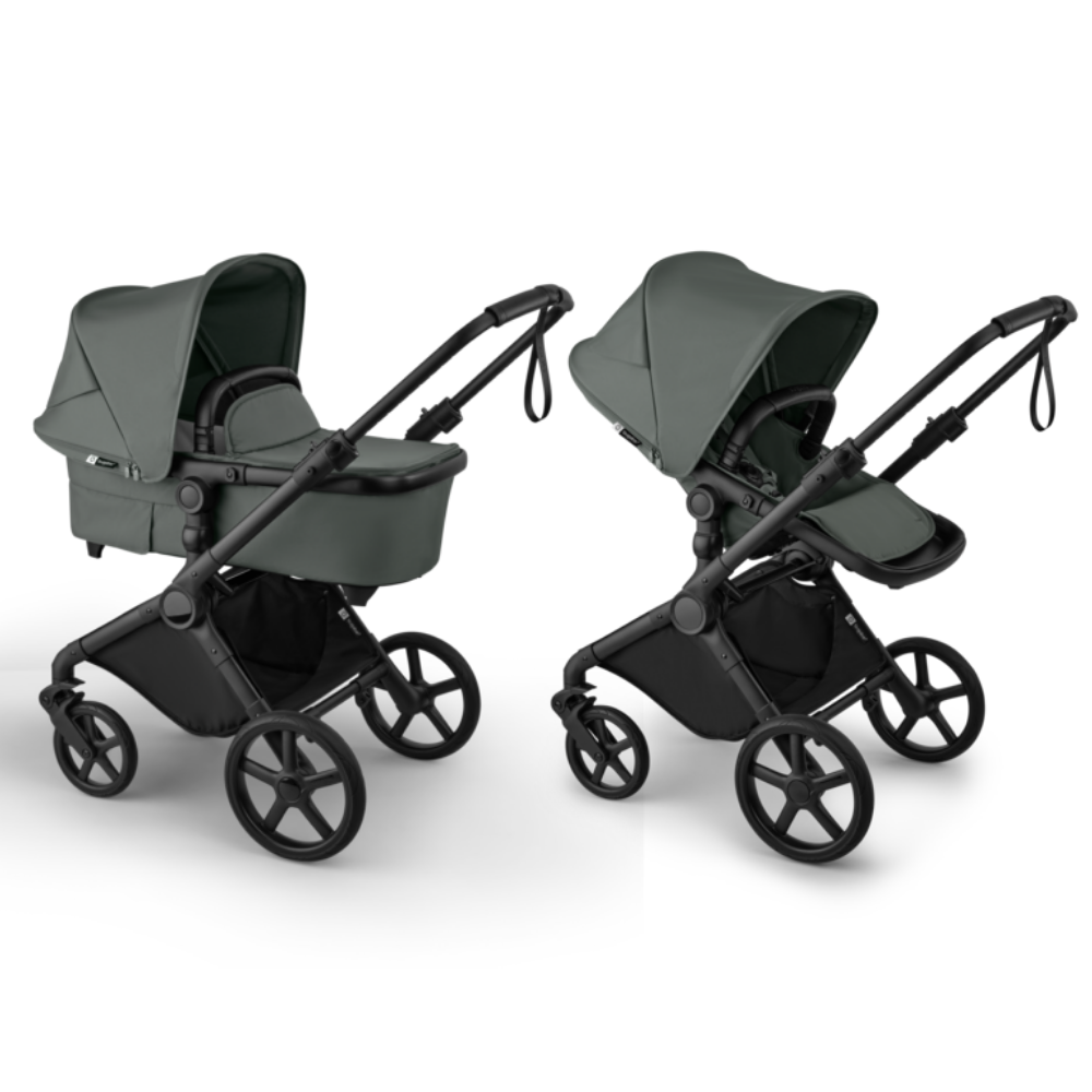 Kinderwagen Bugaboo Cub Black/Forest Green met Autostoel Jacky Pro 360° V2, Base & Adapterset null_2