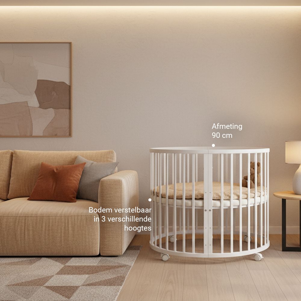 Set | Box Novi Mila Rond White Incl. Boxmatras en Boxkleed null_3