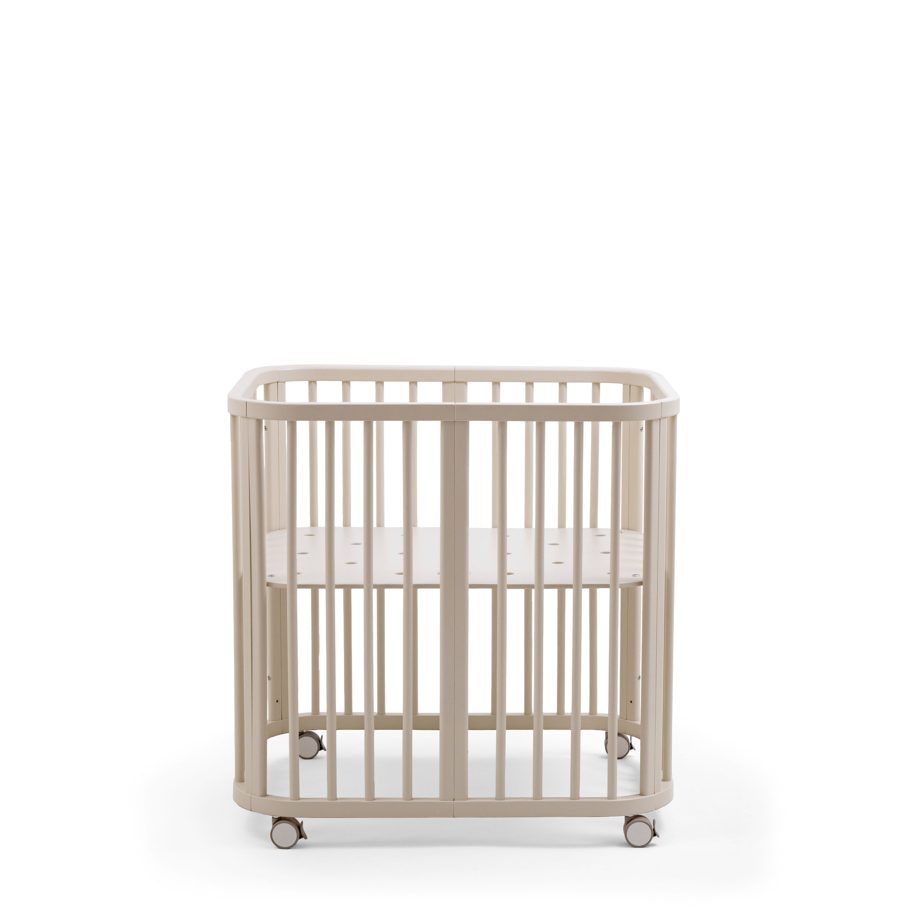 Set | Mini Bed Stokke® Nighti™ Vanilla White Incl. Matras Mini, Wieltjes en Hoeslaken null_3