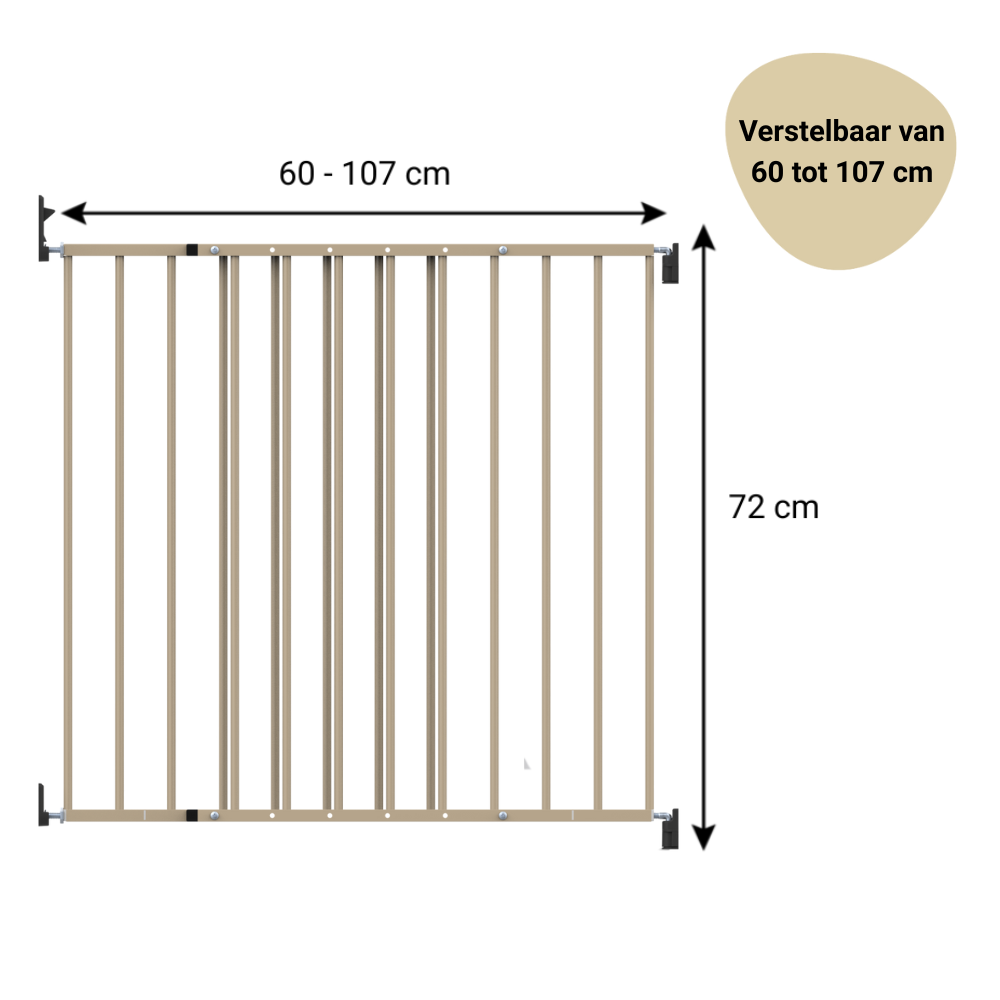 Set | 2 x Traphek Geuther Baaloo Powerfix Metaal Sand 60-107cm null_4