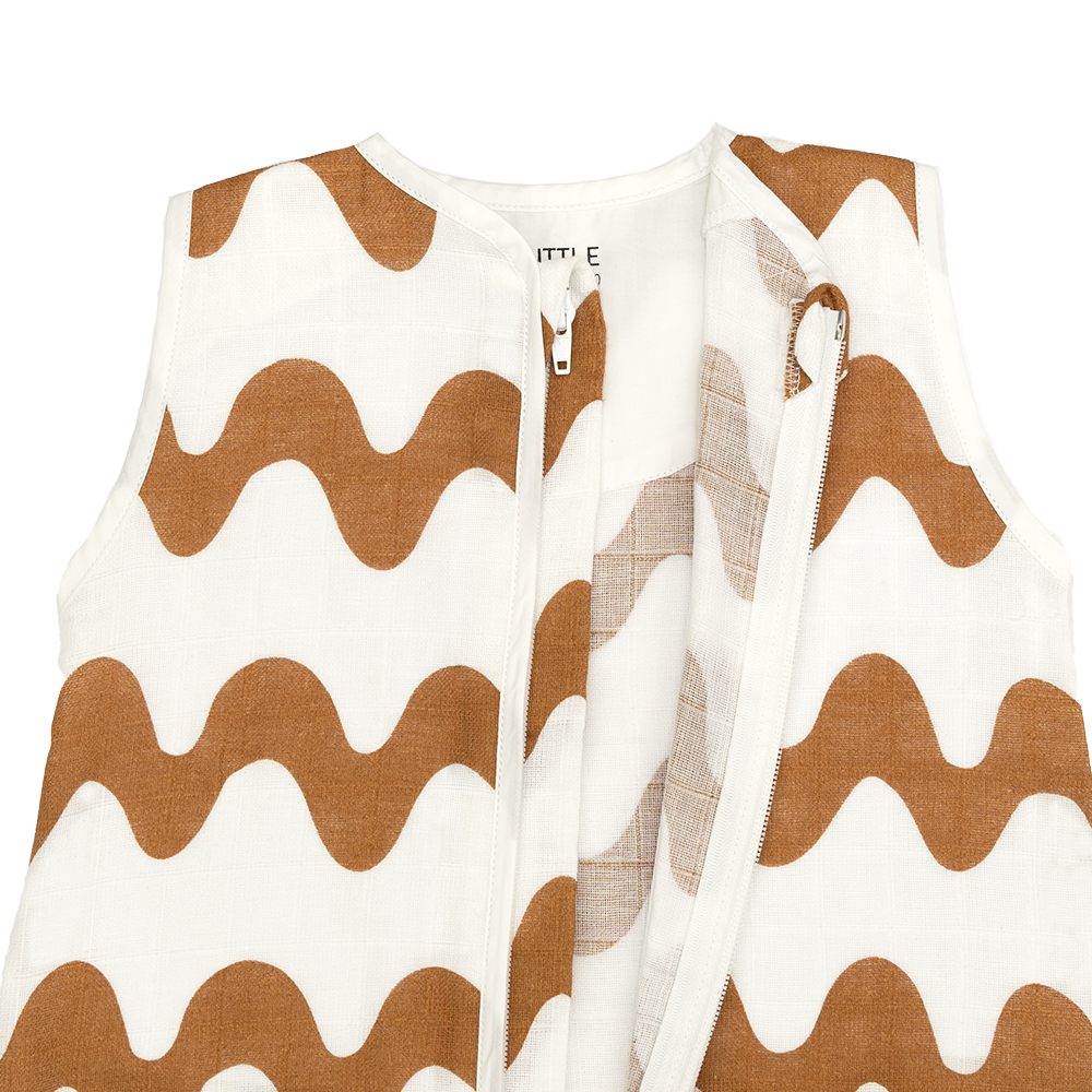 Set | 2x Slaapzak Little Boo Hydrofiel - Big Wavy Sand + Big Wavy Brown 70cm null_11