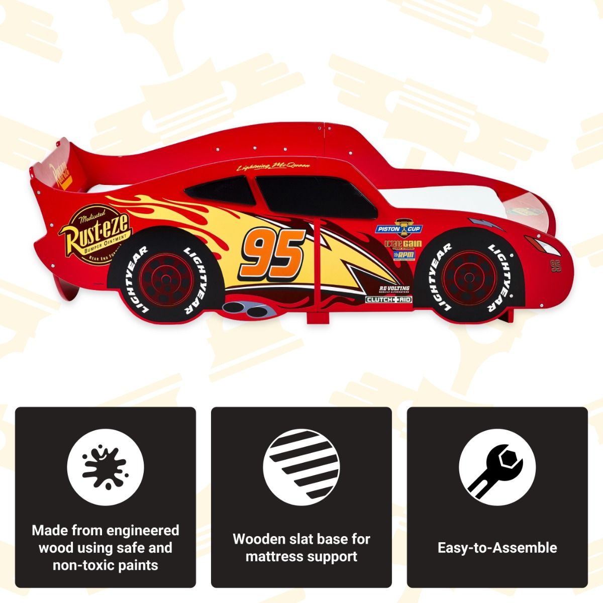 Peuterbed Disney 70x140 Cars Lightning McQueen Car null_3