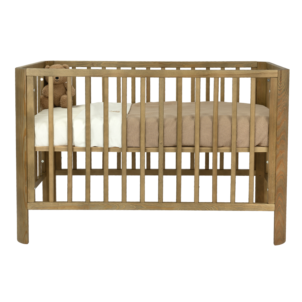 Set | Ledikant Novi Philou (Ronde Hoek) 60x120 Amber Oak met Matras & Hoeslakens (2st) null_5