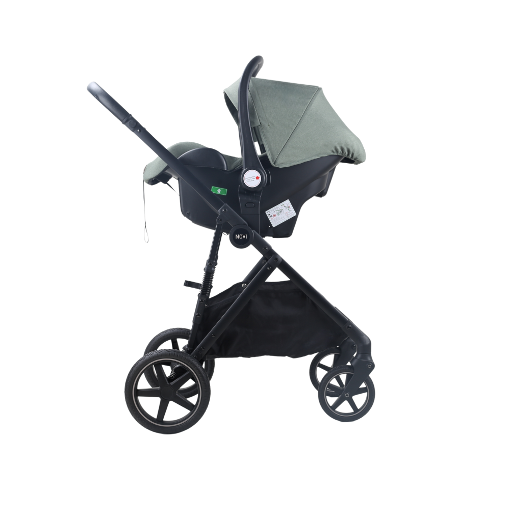 Kinderwagen Novi Jaxx V2 4-in-1 Green Melange met Isofixbase null_18