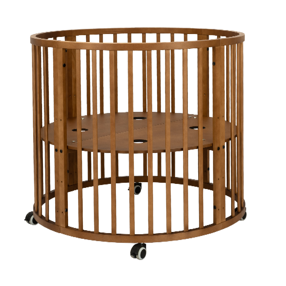 Set | Box Novi Mila Rond Walnut Incl. Boxmatras, Boxkleed en Babynest null_6