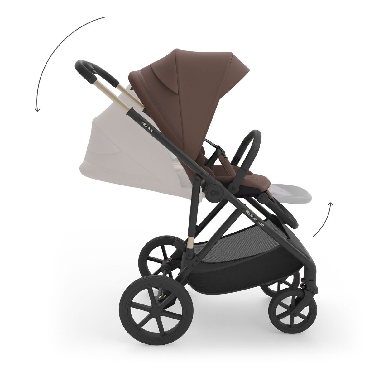 Kinderwagen Kinderkraft Prime3 Velvet Mocca Total Package Deal incl. Autostoel, Base, Kinderstoel & Co-Sleeper null_6