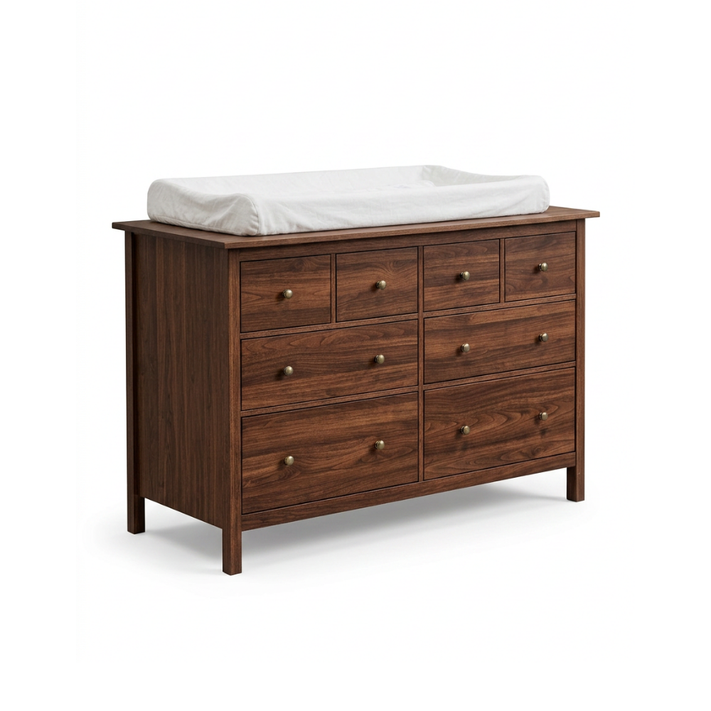 Babykamer Kira + Sienna (Meegroei Ledikant Kira Walnut 60x120 + Commode Grande Sienna Walnut + Smrt. Cloudy Matras) null_12